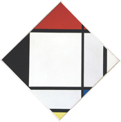 Piet Mondrian, Lozenge with Black, Blue, Red, Yellow, 1925