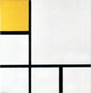 Piet Mondrian, Composition I with Yellow and Light Gray, 1930