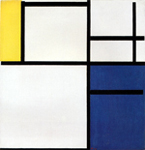Piet Mondrian, Composition with Yellow, Blue and Blue-White, 1922