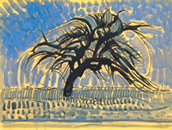 Piet Mondrian, Apple Tree in Blue, 1908-09